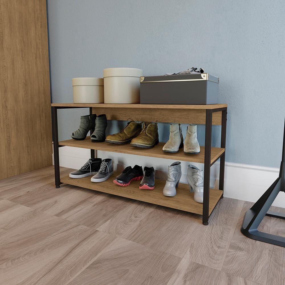 Sapateira 3 Prateleiras Kappesberg Freijó/preto Fosco - 1