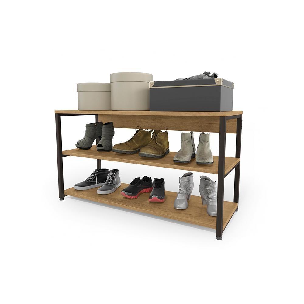 Sapateira 3 Prateleiras Kappesberg Freijó/preto Fosco - 2