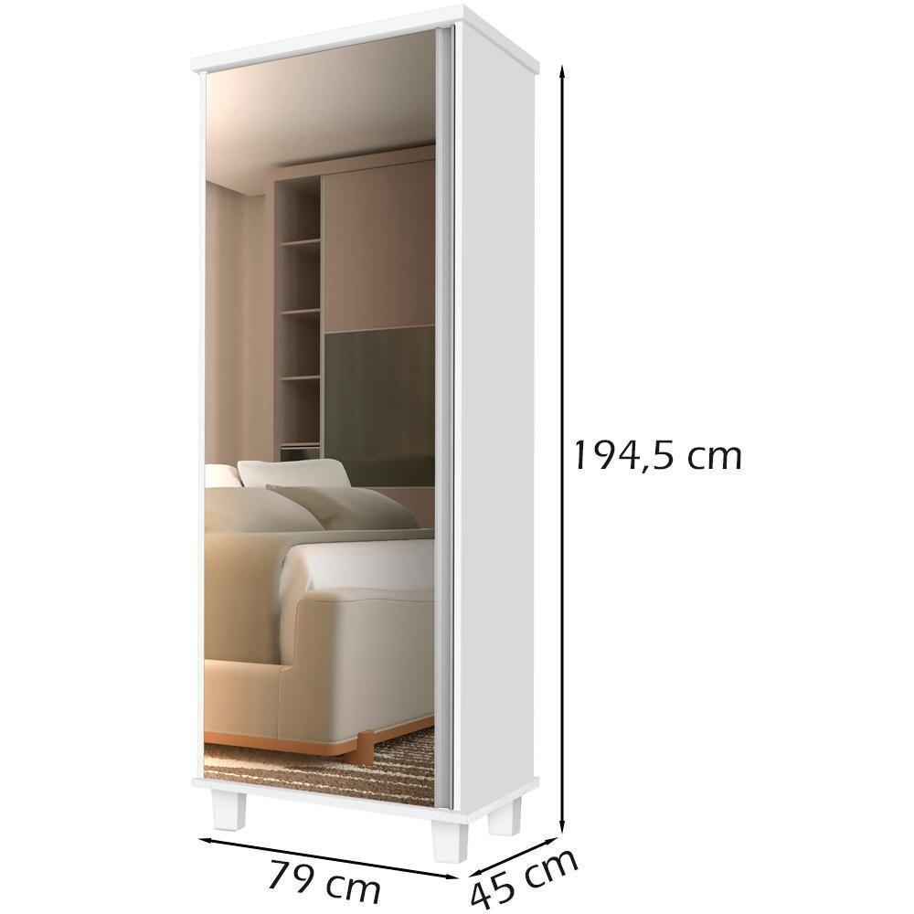 Armario Multiuso Sapateira 1 Porta 0070352 Branco - 7