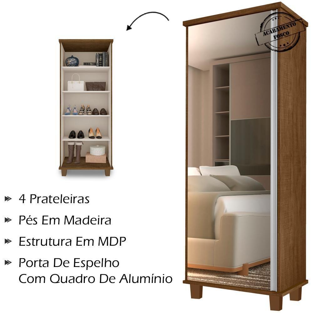 Armario Multiuso Sapateira 1 Porta 00703502 Malbec - 8