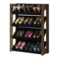 Sapateira Baixa Para Quarto Az1025 Mdp Preto/Nogal - 1