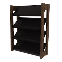 Sapateira Baixa Para Quarto Az1025 Mdp Preto/Nogal - 2