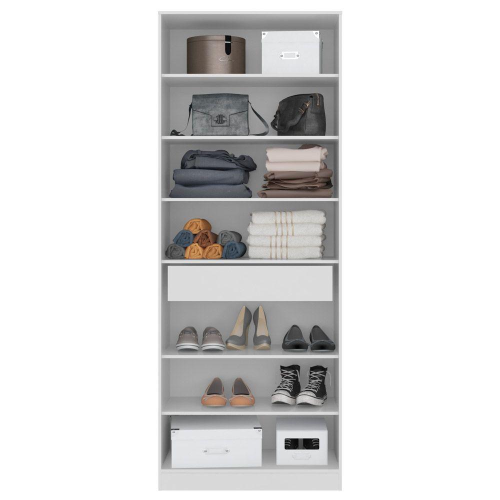 Sapateira 2 Portas Com Espelho 1 Gaveta Grife D02 Branco - 4