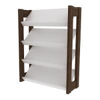 Sapateira Baixa Para Quarto Az1025 Mdp Branco/Nogal - 3