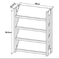 Sapateira Baixa Para Quarto Az1025 Mdp Branco/Nogal - 10