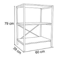 Kit 2 Sapateiras Multiuso Hall De Entrada 60Cm 3 Prateleiras Padova Demolição/Preto - Artefamol - 2