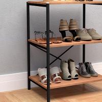 Kit 2 Sapateiras Multiuso Hall De Entrada 60Cm 3 Prateleiras Padova Demolição/Preto - Artefamol - 3