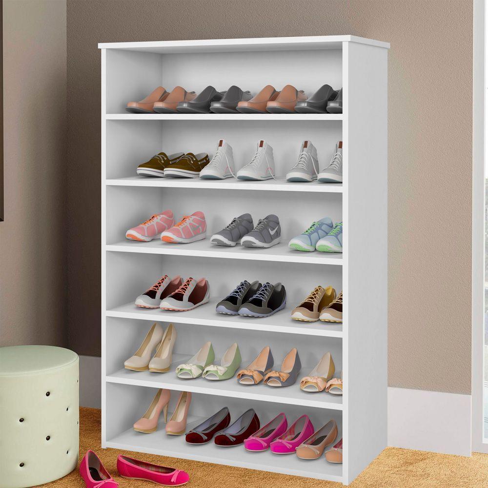 Kit 04 Armários Multiuso Sapateira 5 Prateleiras Branco - 4