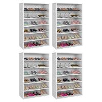 Kit 04 Armários Multiuso Sapateira 5 Prateleiras Branco - 1