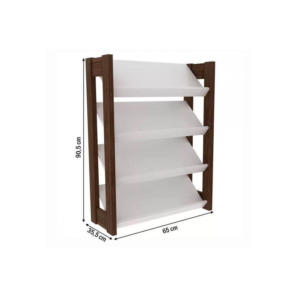 Armário Sapateira Solteiro AZ1025 Baixa Amêndoa/Branco - Tecno Mobili - 5