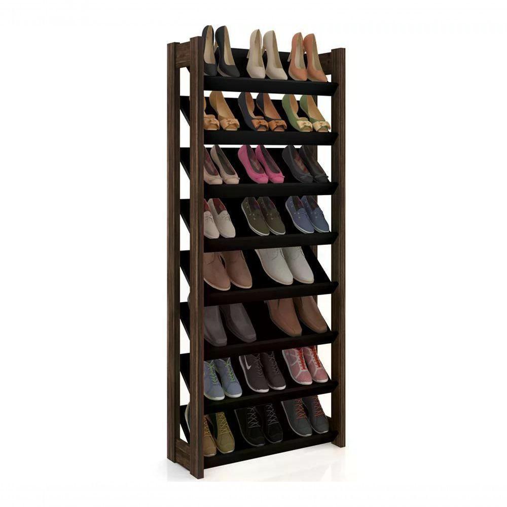 Sapateira Multiuso Closet 8 Prateleiras Az1006 Preto Nogal - 1