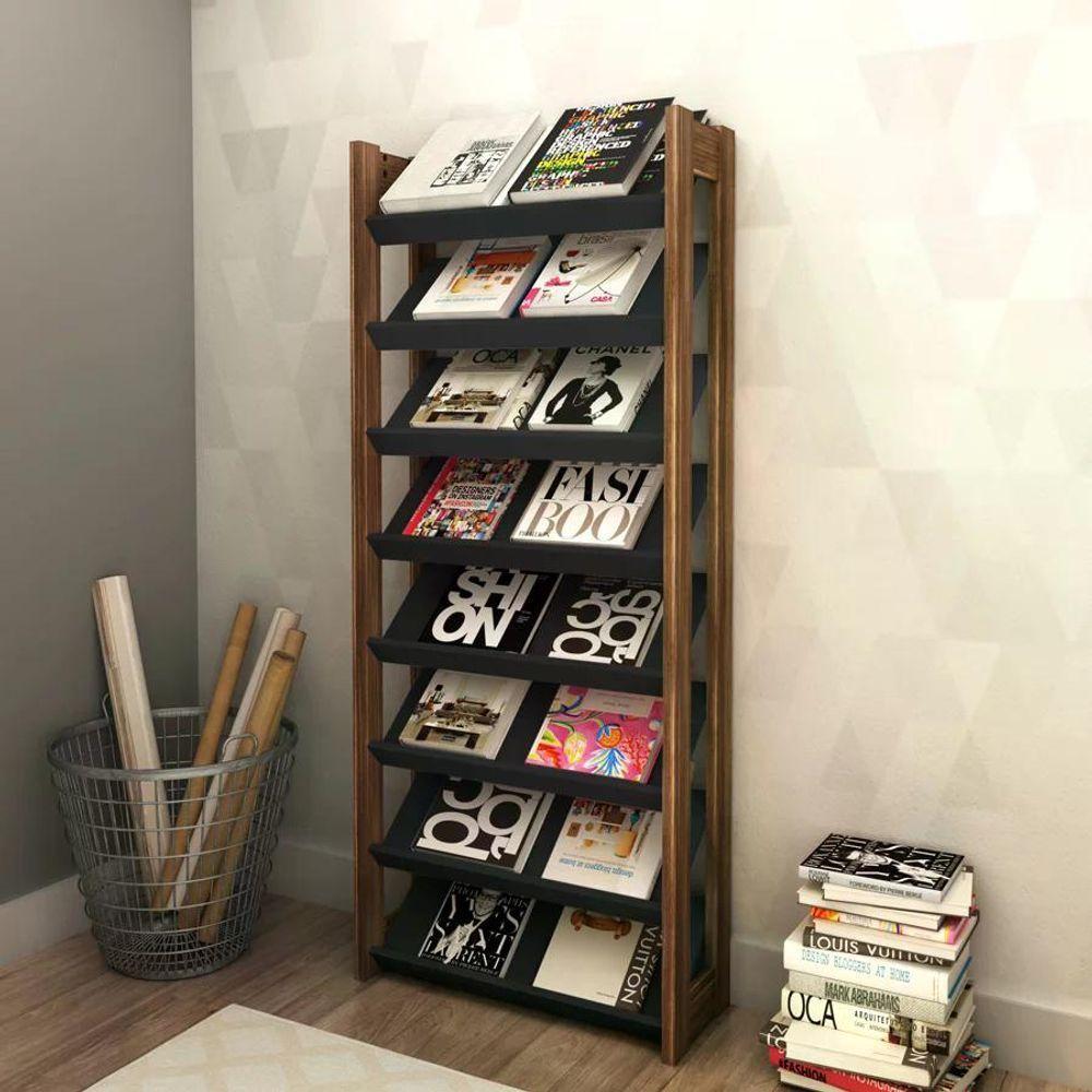 Sapateira Multiuso Closet 8 Prateleiras Az1006 Preto Nogal - 4