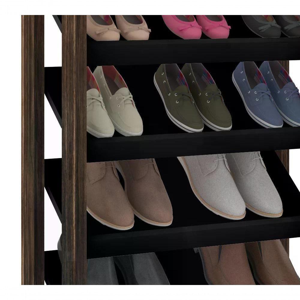 Sapateira Multiuso Closet 8 Prateleiras Az1006 Preto Nogal - 5