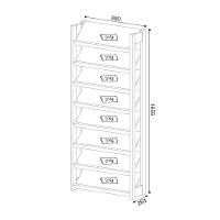 Sapateira Multiuso Closet 8 Prateleiras Az1006 Preto Nogal - 6