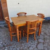 Mesa De Jantar Madeira De Demolição 1,20x 0,80 Com 4 Cadeiras Leque Sudeste Rustico - 2