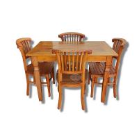 Mesa De Jantar Madeira De Demolição 1,20x 0,80 Com 4 Cadeiras Leque Sudeste Rustico - 5