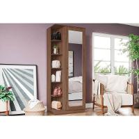 Armário Sapateira Solteiro Duetto 1 Porta c/Espelho Castanho - Henn