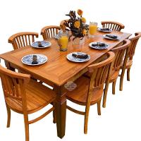 Mesa Madeira De Demolição 2m X 90cm Com 8 Cadeiras Leque Sudeste Rústico - 1