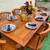 Mesa Madeira De Demolição 2m X 90cm Com 8 Cadeiras Leque Sudeste Rústico - 7