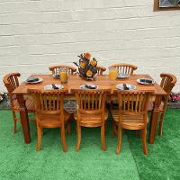 Mesa Madeira De Demolição 2m X 90cm Com 8 Cadeiras Leque Sudeste Rústico - 10