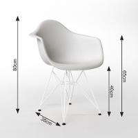 Mesa Jantar Redonda 90Cm Branca Clips 3 Pés Com 4 Poltronas Brancas Ferro Branco Branco