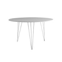 Mesa Jantar Redonda 90Cm Branca Clips 3 Pés Com 4 Poltronas Brancas Ferro Branco Branco - 7