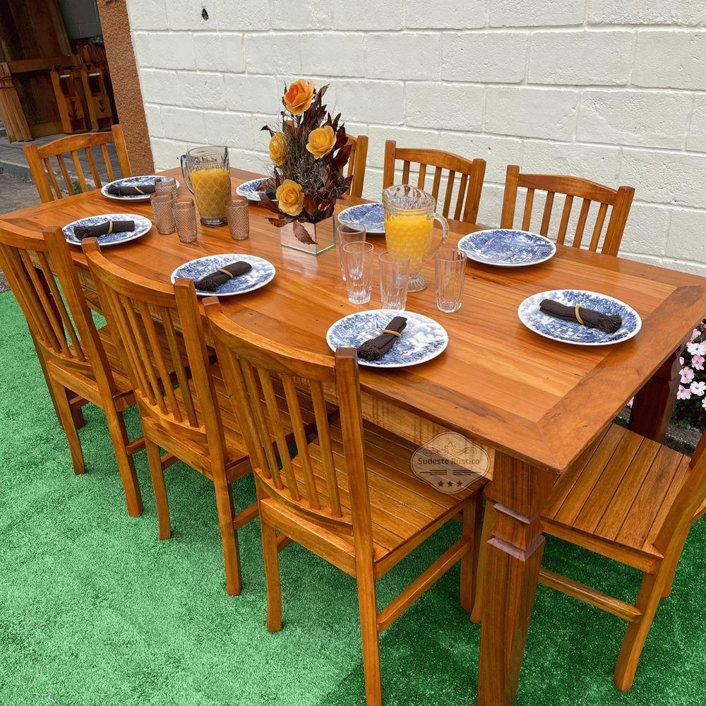 Mesa Madeira De Demolição 2m X 90cm Com 8 Cadeiras Bh Sudeste Rústico - 7