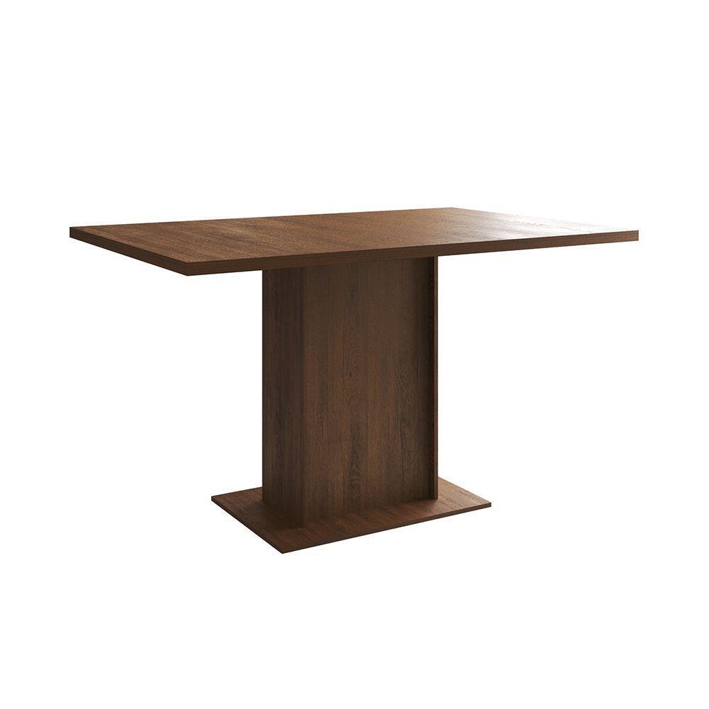 Mesa Jantar Londres Retangular Amêndoa 137X90Cm 6 Cadeiras Estofadas Vermelho Base Dourado - 5