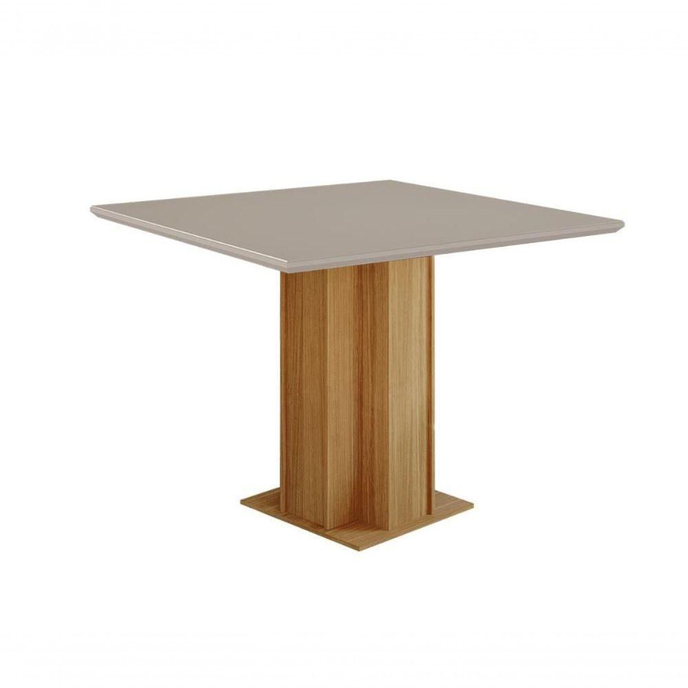Conjunto Sala De Jantar Sophia 95x95 Tampo Mdf/vidro 4 Cadeiras Maia Cimol Nature/offwhite/mascavo - 1