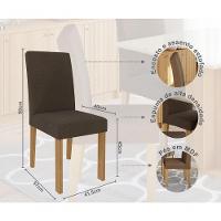 Conjunto Sala De Jantar Sophia 95x95 Tampo Mdf/vidro 4 Cadeiras Maia Cimol Nature/offwhite/mascavo - 5