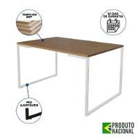Mesa Industrial Base Ferro Branco 137X90 Tampo Amêndoa 4 Cadeiras Eiffel Ferro Branco Assento Preto - 8