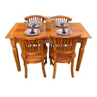 Mesa Madeira De Demolição 140cm X 70cm Com 4 Cadeiras Leque Sudeste Rústico - 10