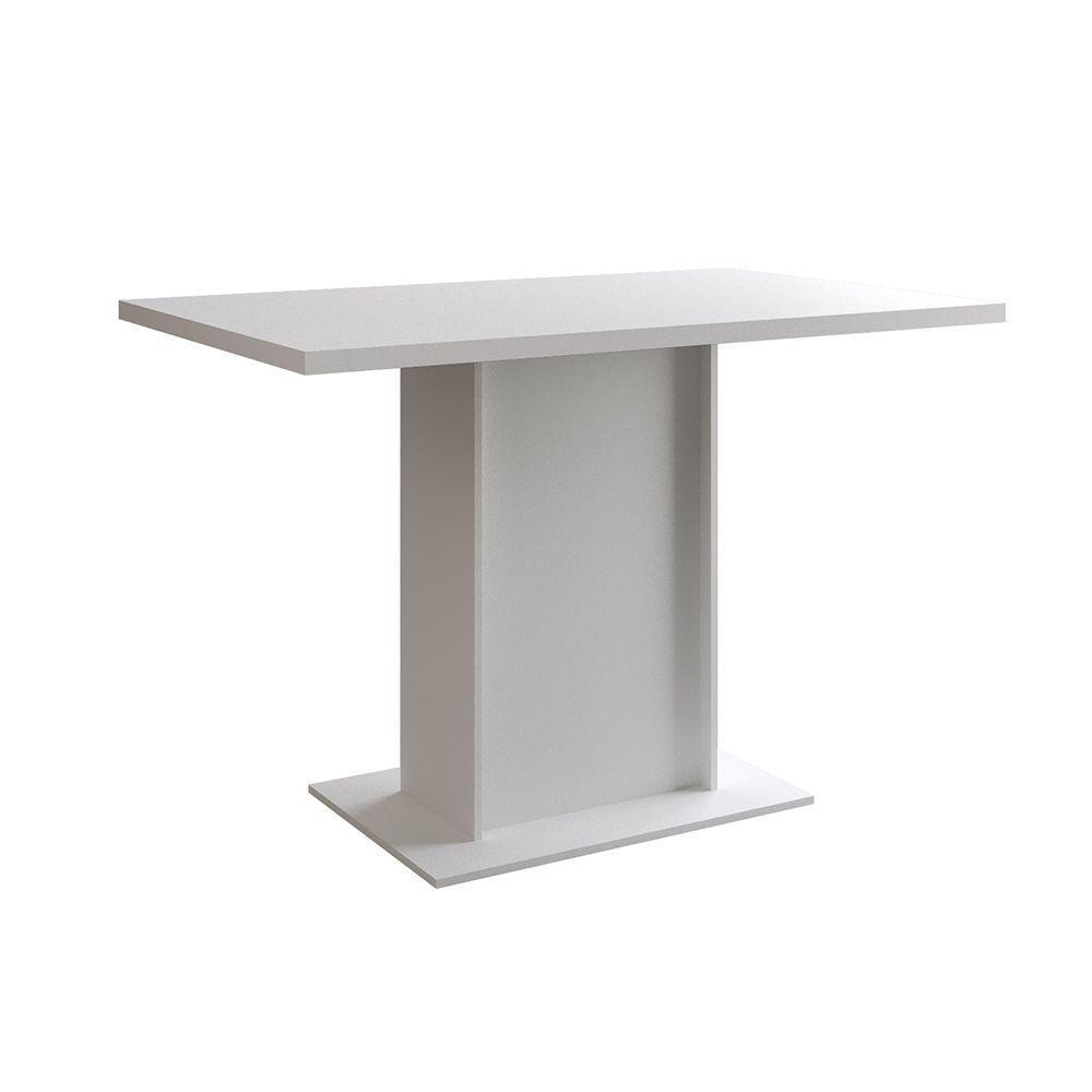Mesa Jantar Londres Tampo Branco 120Cm 4 Cadeiras Ferro Branco Estofado Vermelho - 5
