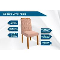 Sala de Jantar Completa Adele c/ Tampo Madeirado c/ Vidro 130cm + 4 Cadeiras Paola Madeira/Off White Suede/Nude - Cimol - 7