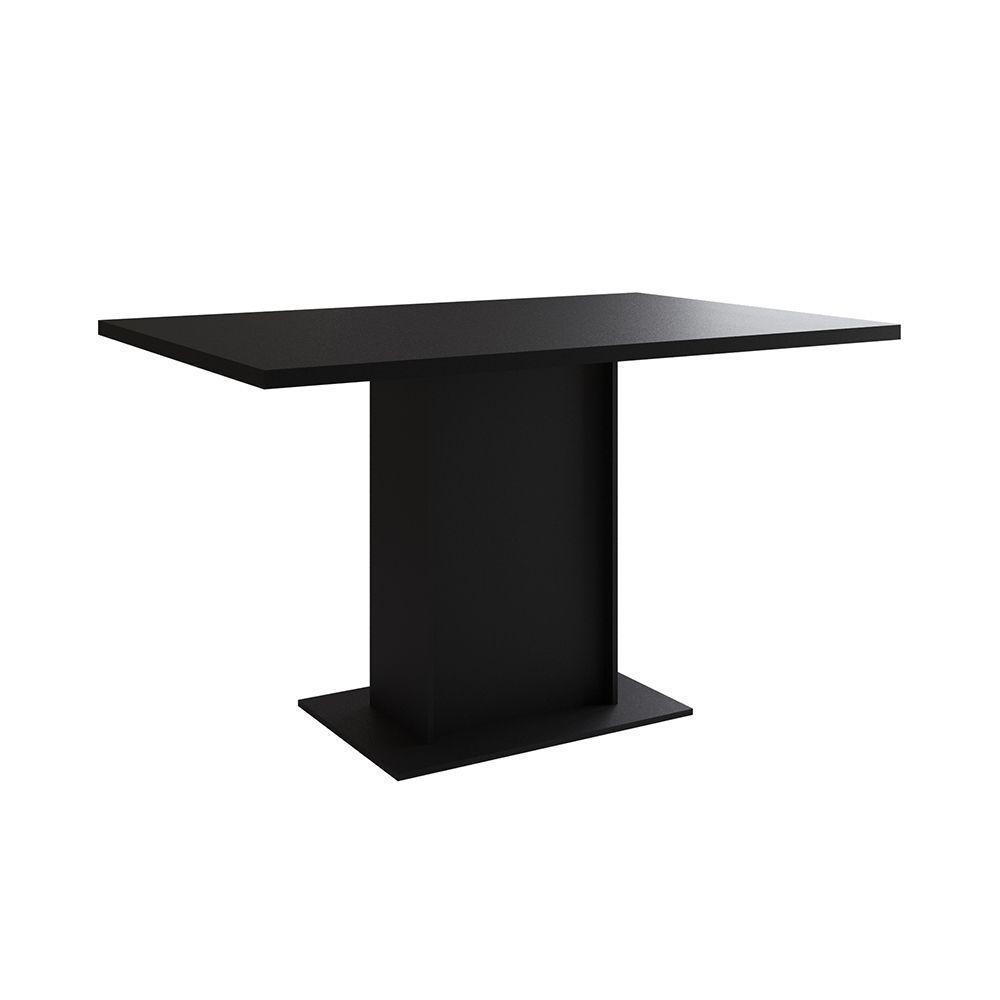 Mesa Jantar Londres Retangular Preta137X90Cm 6 Cadeiras Estofadas Vermelho Base Dourado - 4