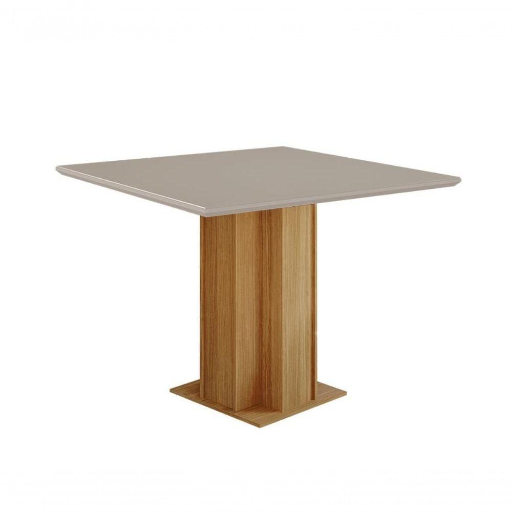 Conjunto Sala De Jantar Sophia 95x95 Tampo Mdf/vidro 4 Cadeiras Maia Cimol Nature/offwhite/gengibre - 1