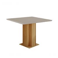 Conjunto Sala De Jantar Sophia 95x95 Tampo Mdf/vidro 4 Cadeiras Maia Cimol Nature/offwhite/gengibre - 1