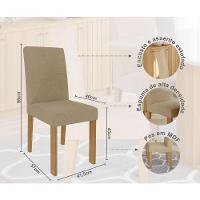 Conjunto Sala De Jantar Sophia 95x95 Tampo Mdf/vidro 4 Cadeiras Maia Cimol Nature/offwhite/gengibre