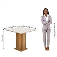 Conjunto Sala De Jantar Sophia 95x95 Tampo Mdf/vidro 4 Cadeiras Maia Cimol Nature/offwhite/gengibre - 5