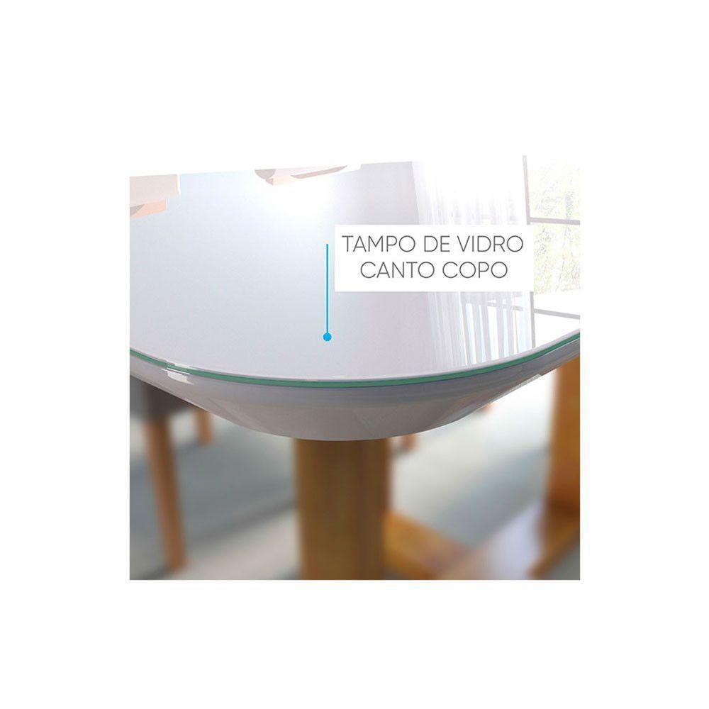 Conjunto Sala De Jantar 6 Lugares Mesa Slim E Cadeiras Em Veludo Móveis Mix Mel/off-white/nude - 2