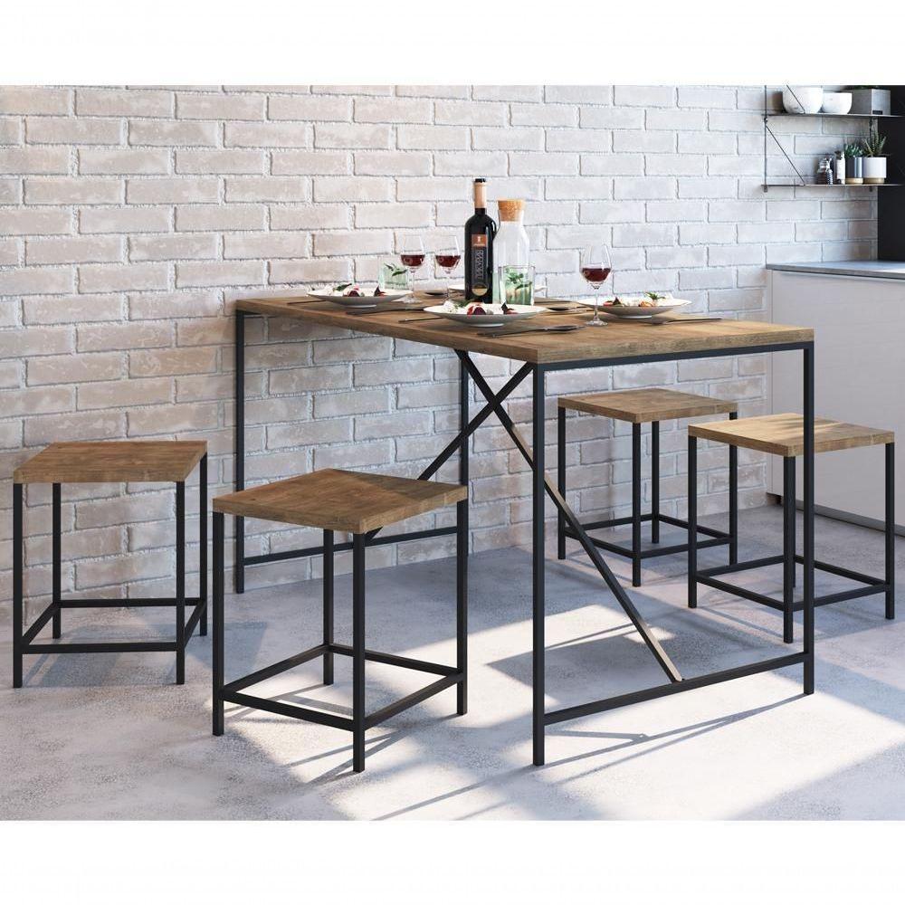 Conjunto Mesa 136x69 Com Banquetas Vermont Preto Fosco - 6