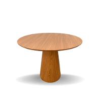 Conjunto Mesa De Jantar Cone 110 Cm Freijó Com 4 Cadeiras Madeira Maciça Tela Sextavada E Assento Em Linho Cor Marrom