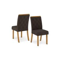 Sala de Jantar Completa Epic c/ Tampo Madeirado c/ Vidro 160cm + 6 Cadeiras Vita Nature/Veludo Light Bege Vanilla - Henn - 5