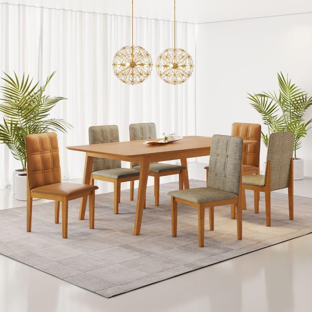 Conjunto Mesa De Jantar Elegance Cinamomo 1,80 M Com 6 Cadeiras - 3