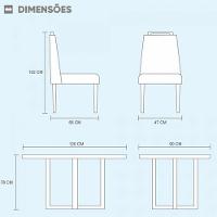 Conjunto Sala De Jantar Lisboa 4 Lugares Mesa E Cadeiras Moveis Mix Mel Com Off-white Marrom Burguês - 7