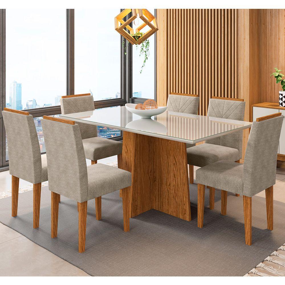 Kit Mesa De Jantar1,60m C/ 6 Cadeiras Ypê Offwhite Wd25 - 5