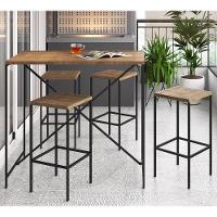 Conjunto Mesa 100x60 Com Banquetas Vermont Preto Fosco - 1