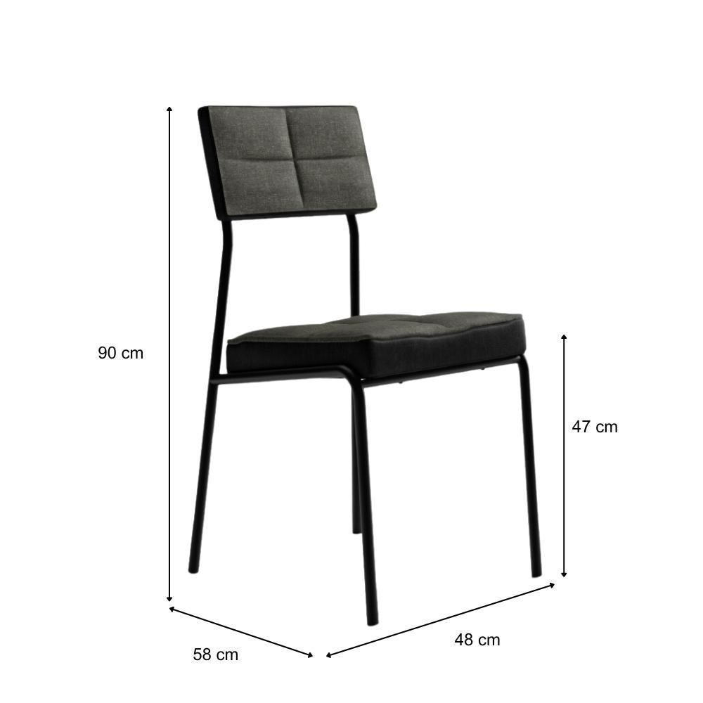 Conjunto Sala De Jantar Loanda 6 Cadeiras Carraro Grafite/preto/nogal - 4