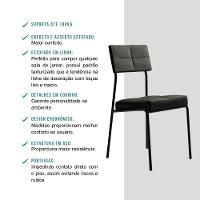 Conjunto Sala De Jantar Loanda 6 Cadeiras Carraro Grafite/preto/nogal - 6