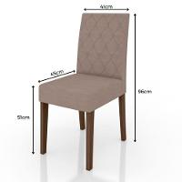 Conjunto Sala De Jantar Retangular Mesa Kate 120cm E 04 Cadeiras Jade Poliman Móveis Amêndoa